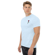 T-Shirt Unisex Ricamata 100% Cotone – Confortevole – Design Rosa-Biiply