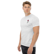 T-Shirt Unisex Ricamata 100% Cotone – Confortevole – Design Rosa-Biiply