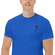T-Shirt Unisex Ricamata 100% Cotone – Confortevole – Design Rosa-Biiply