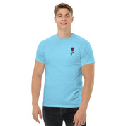 T-Shirt Unisex Ricamata 100% Cotone – Confortevole – Design Rosa-Biiply