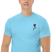 T-Shirt Unisex Ricamata 100% Cotone – Confortevole – Design Rosa-Biiply