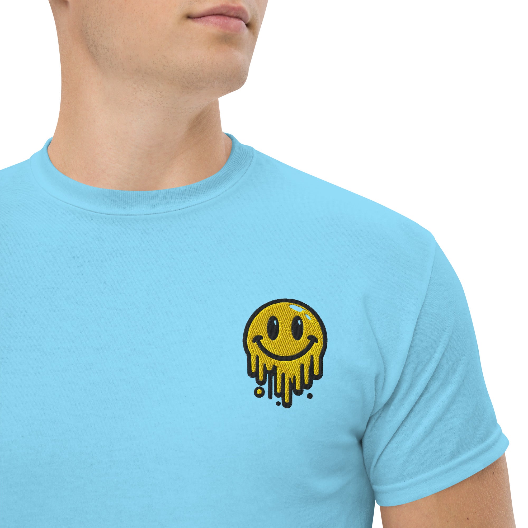 T-Shirt Unisex Ricamata 100% Cotone – Confortevole – Design Runny Smile-Biiply