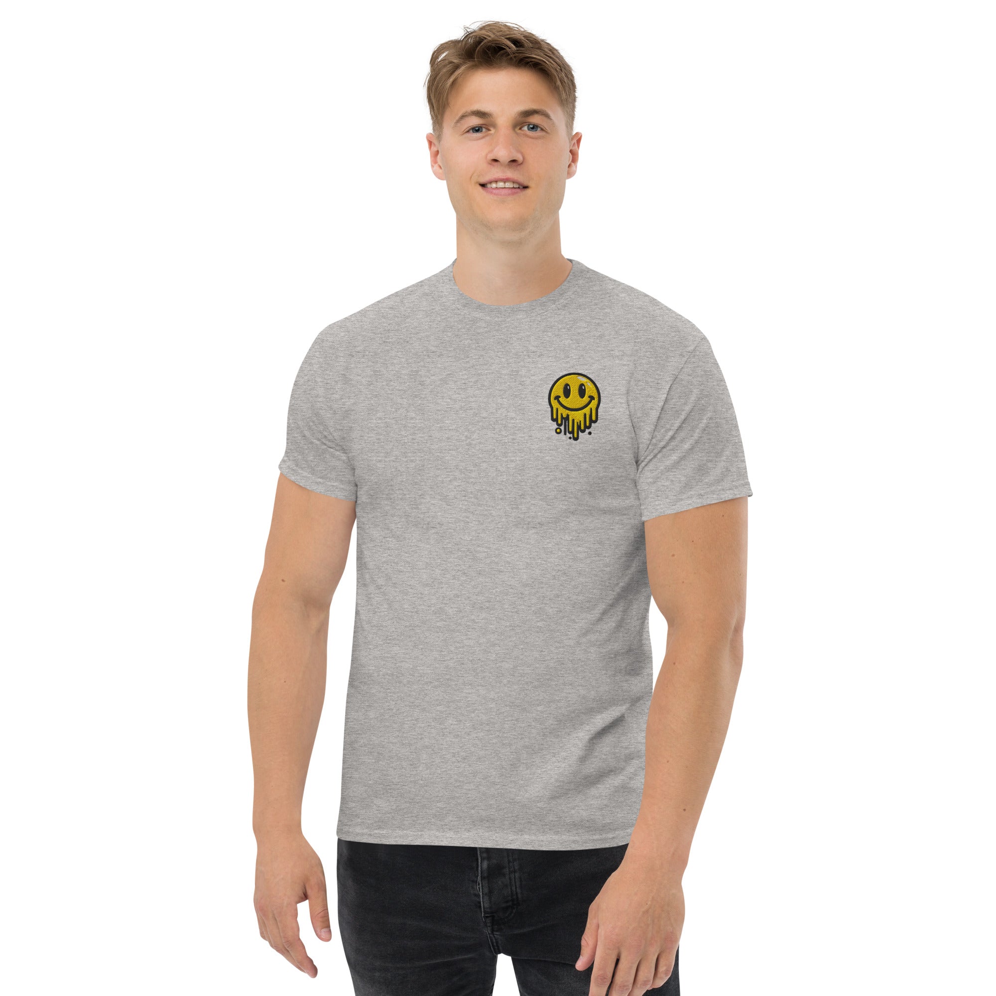 T-Shirt Unisex Ricamata 100% Cotone – Confortevole – Design Runny Smile-Biiply