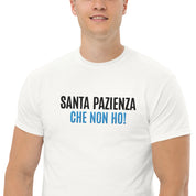 T-Shirt Unisex Ricamata 100% Cotone – Confortevole – Design Santa Pazienza Che non ho!-Biiply