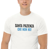 T-Shirt Unisex Ricamata 100% Cotone – Confortevole – Design Santa Pazienza Che non ho!