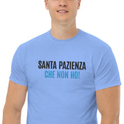 T-Shirt Unisex Ricamata 100% Cotone – Confortevole – Design Santa Pazienza Che non ho!-Biiply