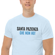 T-Shirt Unisex Ricamata 100% Cotone – Confortevole – Design Santa Pazienza Che non ho!-Biiply
