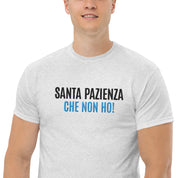 T-Shirt Unisex Ricamata 100% Cotone – Confortevole – Design Santa Pazienza Che non ho!-Biiply