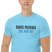 T-Shirt Unisex Ricamata 100% Cotone – Confortevole – Design Santa Pazienza Che non ho!-Biiply