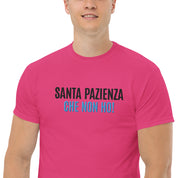 T-Shirt Unisex Ricamata 100% Cotone – Confortevole – Design Santa Pazienza Che non ho!-Biiply