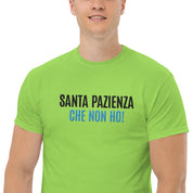 T-Shirt Unisex Ricamata 100% Cotone – Confortevole – Design Santa Pazienza Che non ho!-Biiply