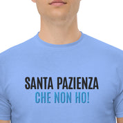 T-Shirt Unisex Ricamata 100% Cotone – Confortevole – Design Santa Pazienza Che non ho!-Biiply