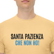 T-Shirt Unisex Ricamata 100% Cotone – Confortevole – Design Santa Pazienza Che non ho!-Biiply