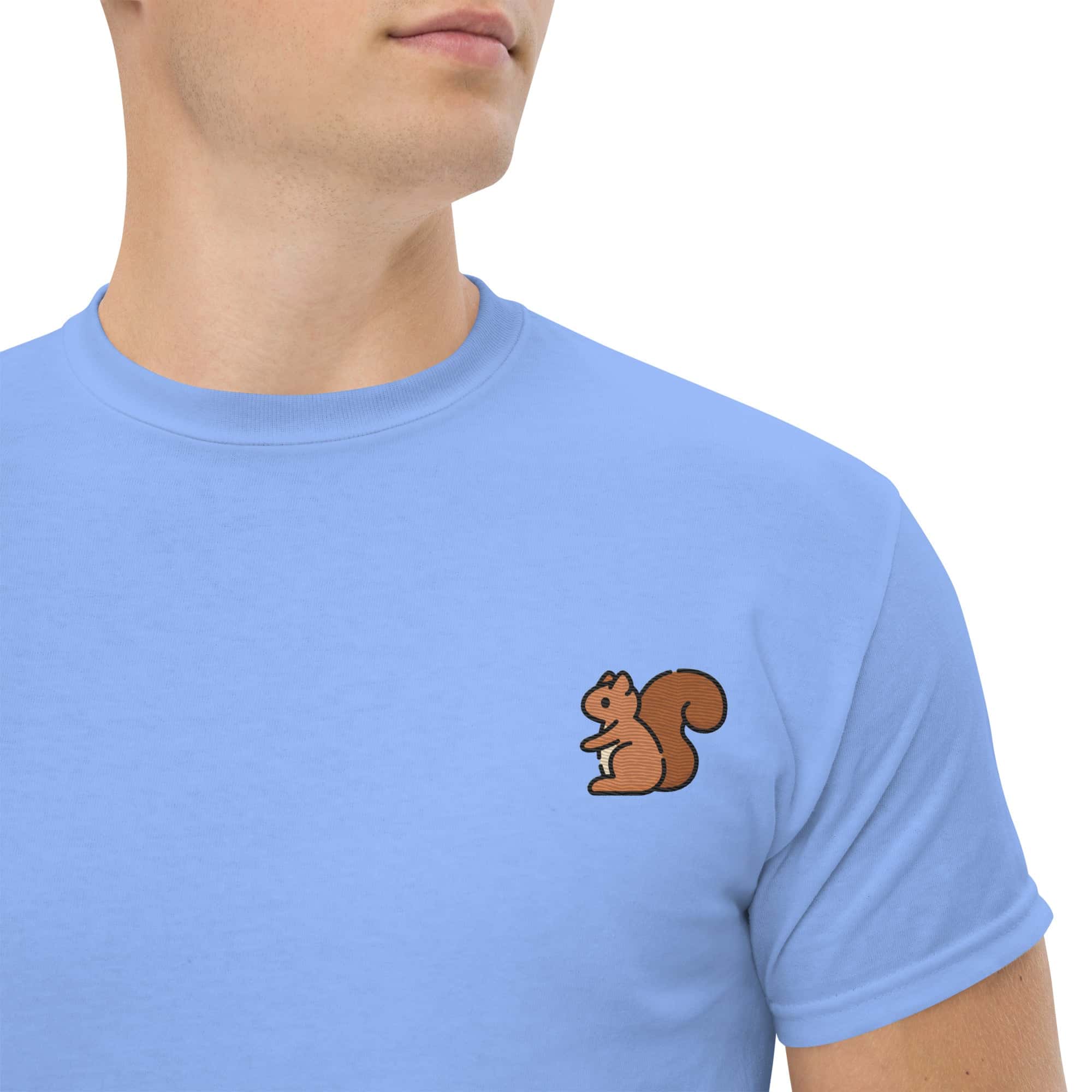 T-Shirt Unisex Ricamata 100% Cotone – Confortevole – Design Scoiattolo-Biiply