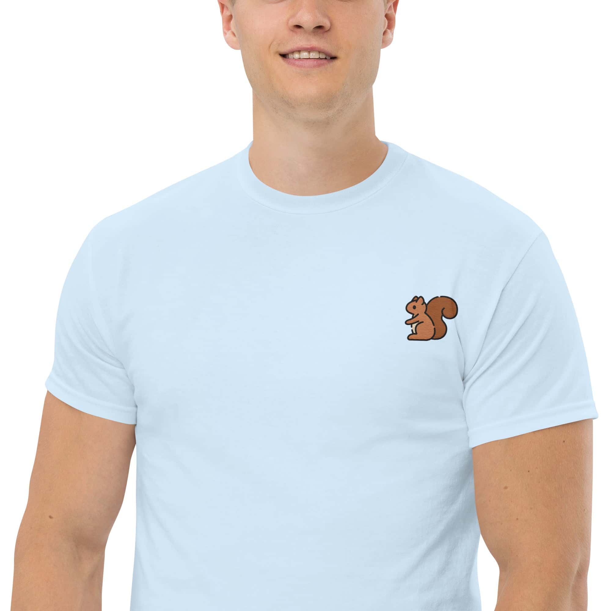 T-Shirt Unisex Ricamata 100% Cotone – Confortevole – Design Scoiattolo-Biiply