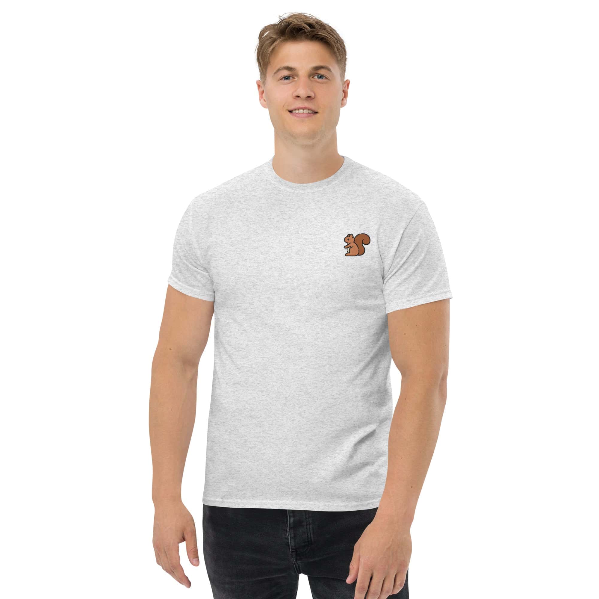 T-Shirt Unisex Ricamata 100% Cotone – Confortevole – Design Scoiattolo-Biiply