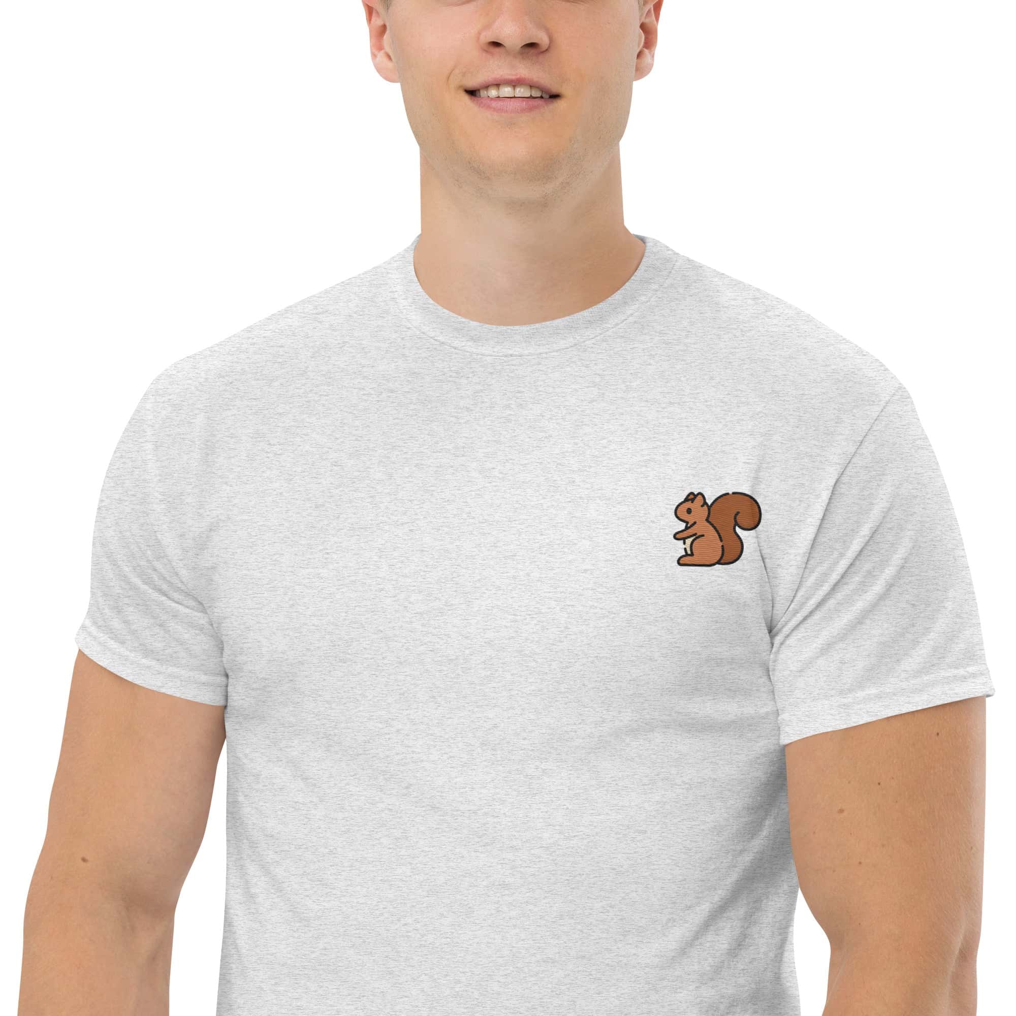 T-Shirt Unisex Ricamata 100% Cotone – Confortevole – Design Scoiattolo-Biiply