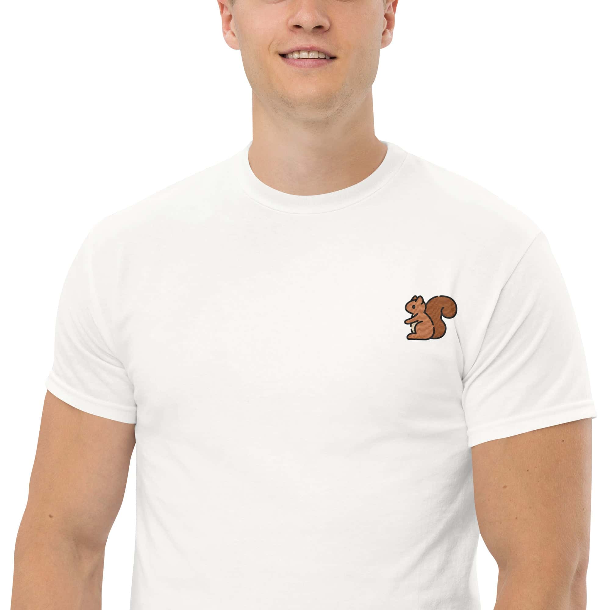 T-Shirt Unisex Ricamata 100% Cotone – Confortevole – Design Scoiattolo-Biiply