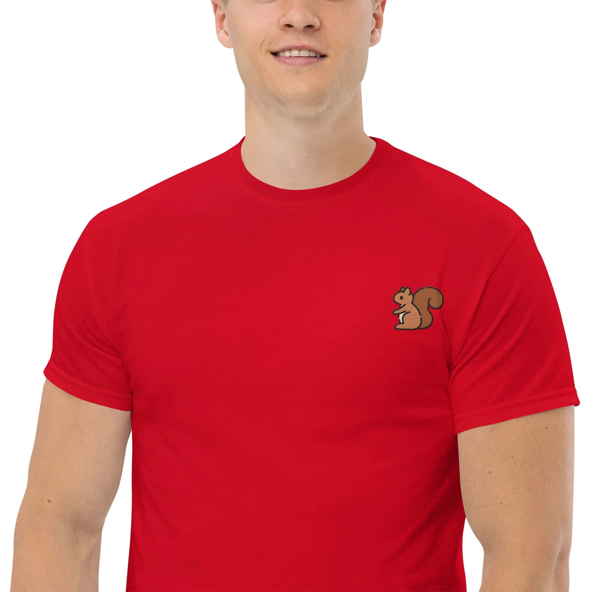 T-Shirt Unisex Ricamata 100% Cotone – Confortevole – Design Scoiattolo-Biiply