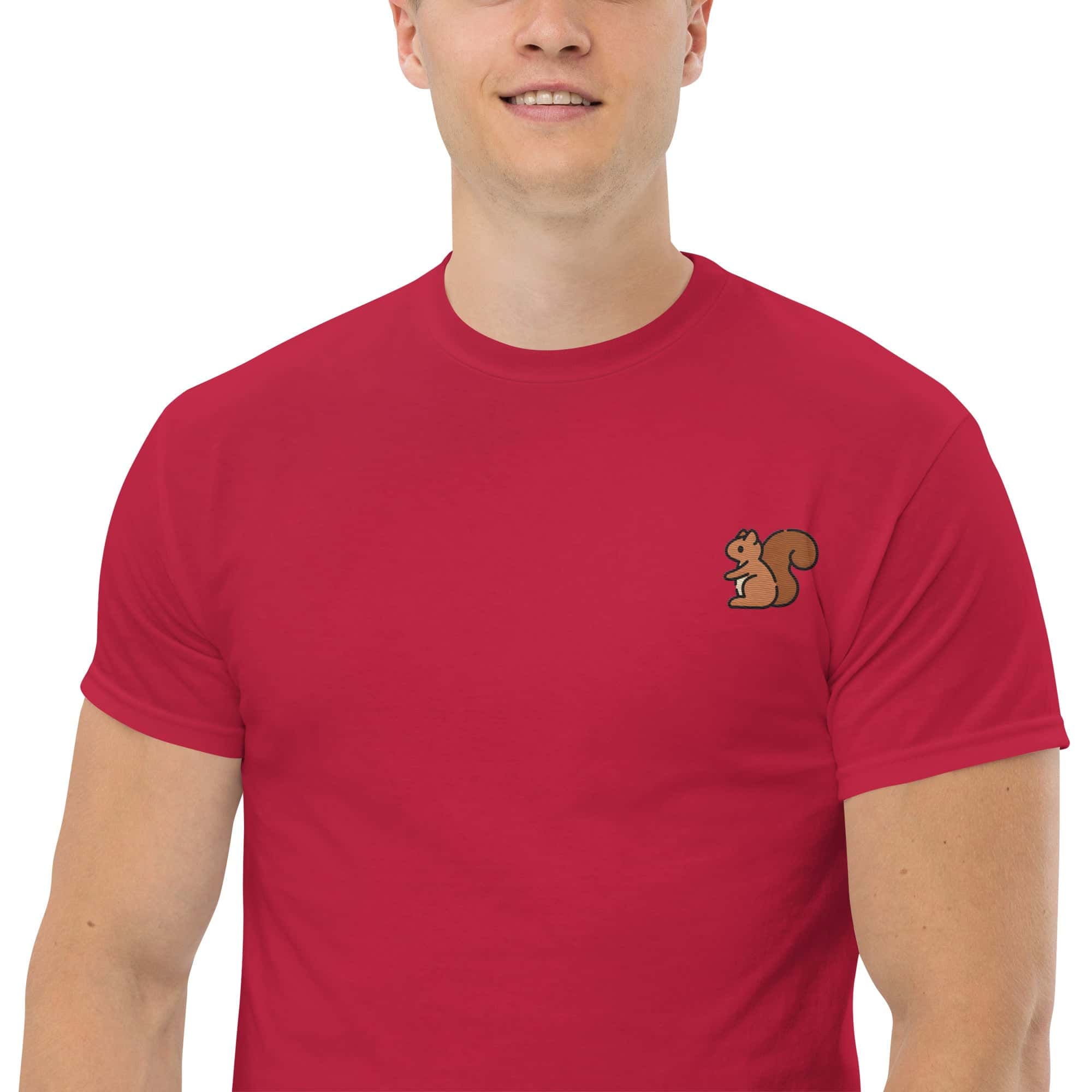 T-Shirt Unisex Ricamata 100% Cotone – Confortevole – Design Scoiattolo-Biiply