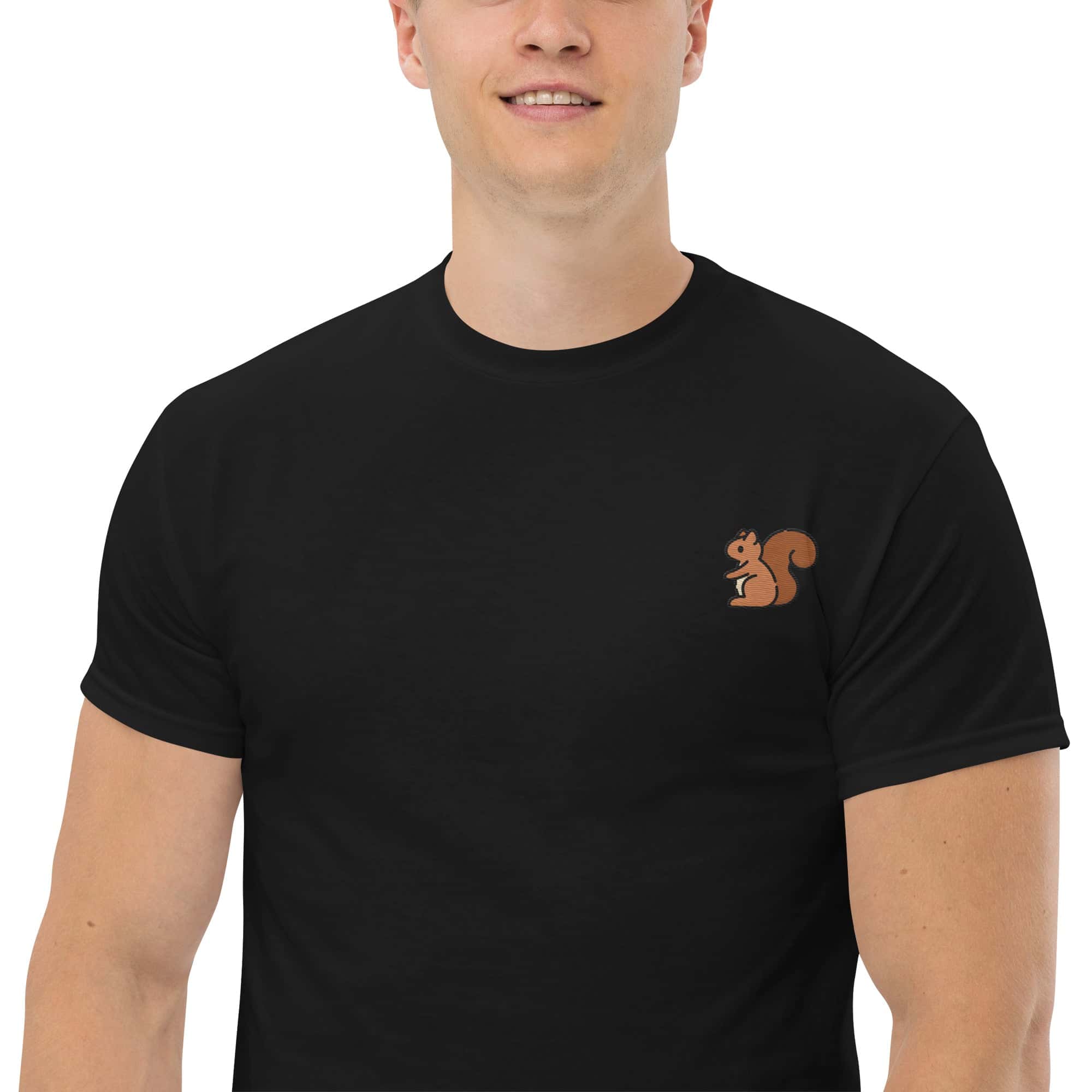T-Shirt Unisex Ricamata 100% Cotone – Confortevole – Design Scoiattolo-Biiply