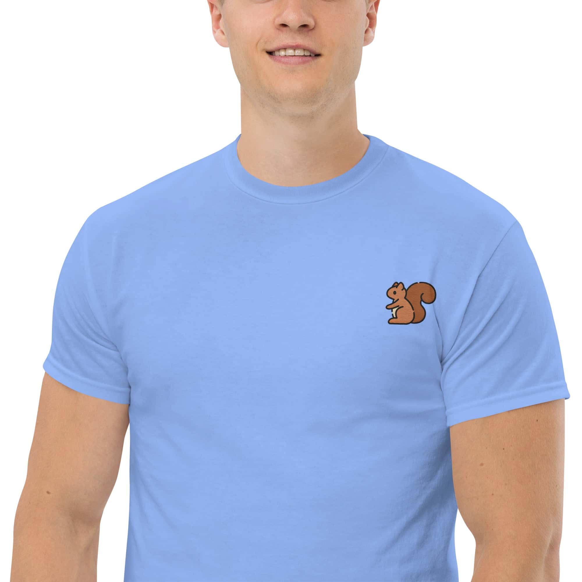 T-Shirt Unisex Ricamata 100% Cotone – Confortevole – Design Scoiattolo-Biiply