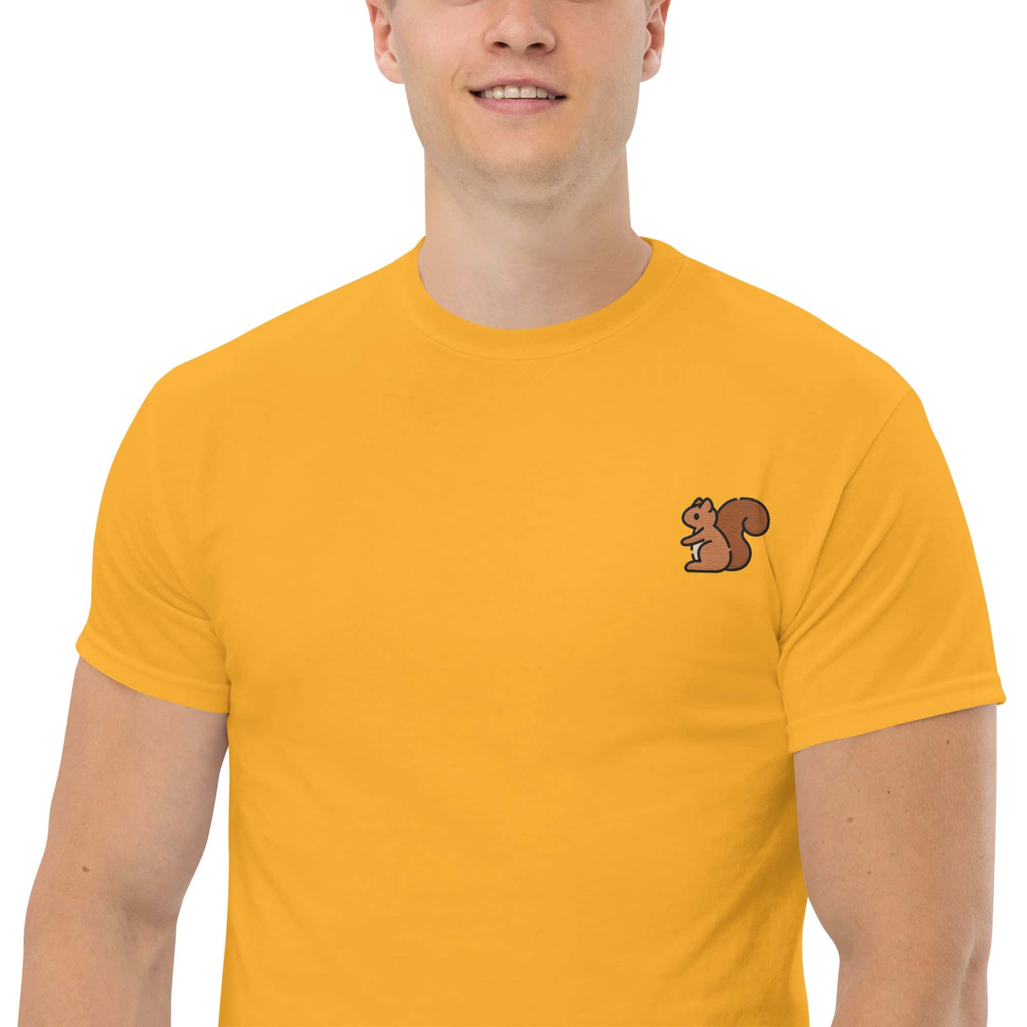 T-Shirt Unisex Ricamata 100% Cotone – Confortevole – Design Scoiattolo-Biiply