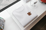 T-Shirt Unisex Ricamata 100% Cotone – Confortevole – Design Scoiattolo con farfalla-Biiply