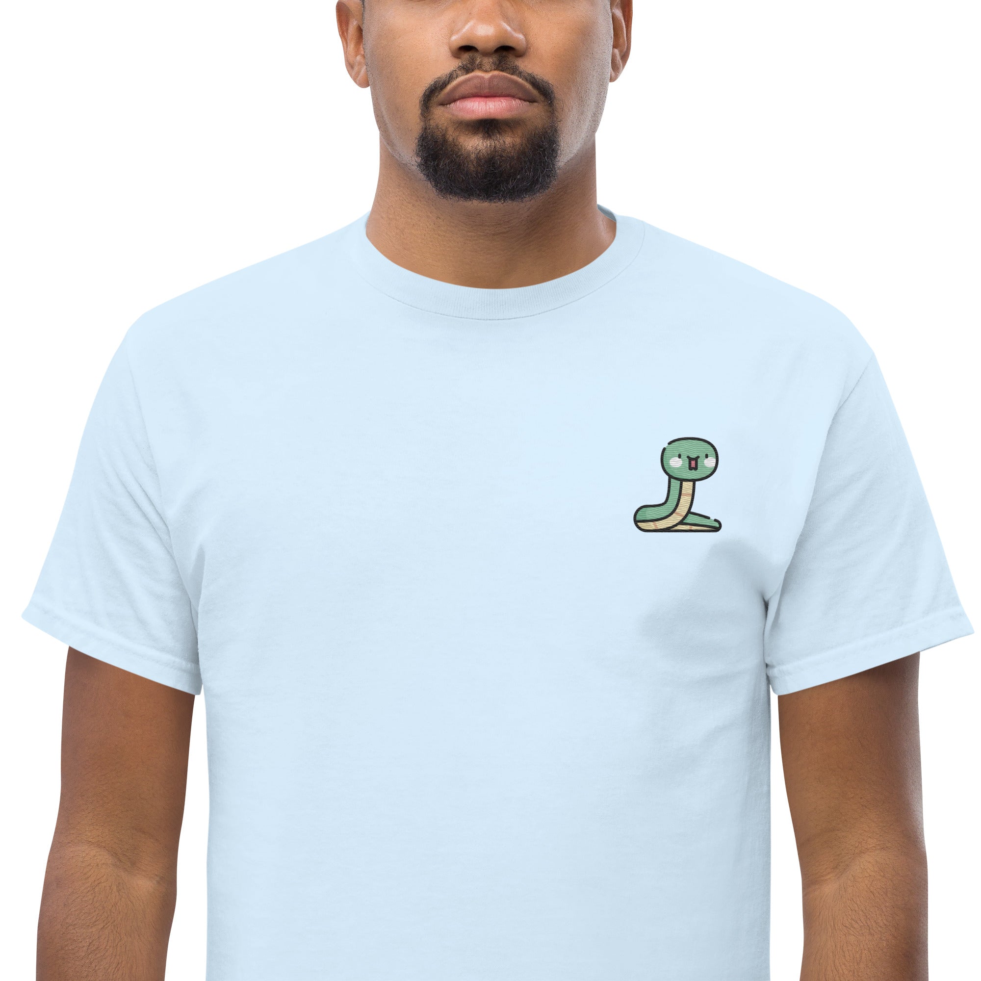 T-Shirt Unisex Ricamata 100% Cotone – Confortevole – Design Serpentino-Biiply