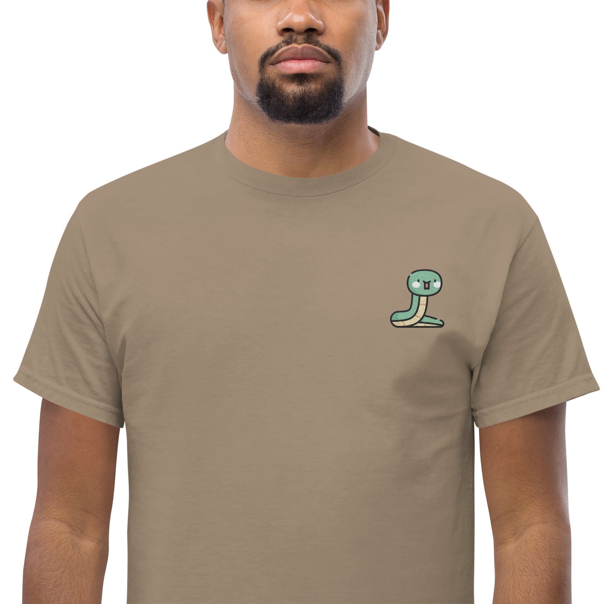 T-Shirt Unisex Ricamata 100% Cotone – Confortevole – Design Serpentino-Biiply