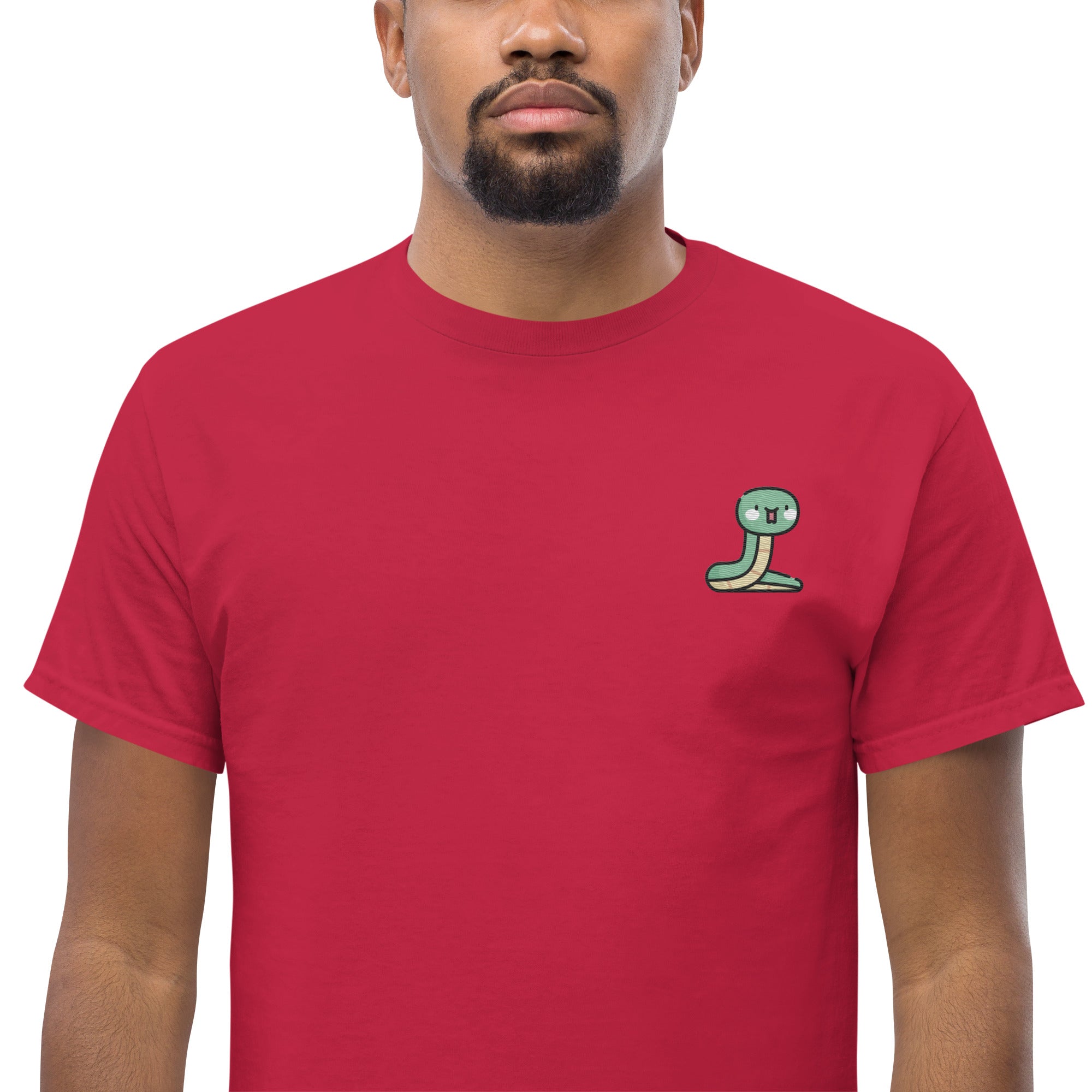 T-Shirt Unisex Ricamata 100% Cotone – Confortevole – Design Serpentino-Biiply