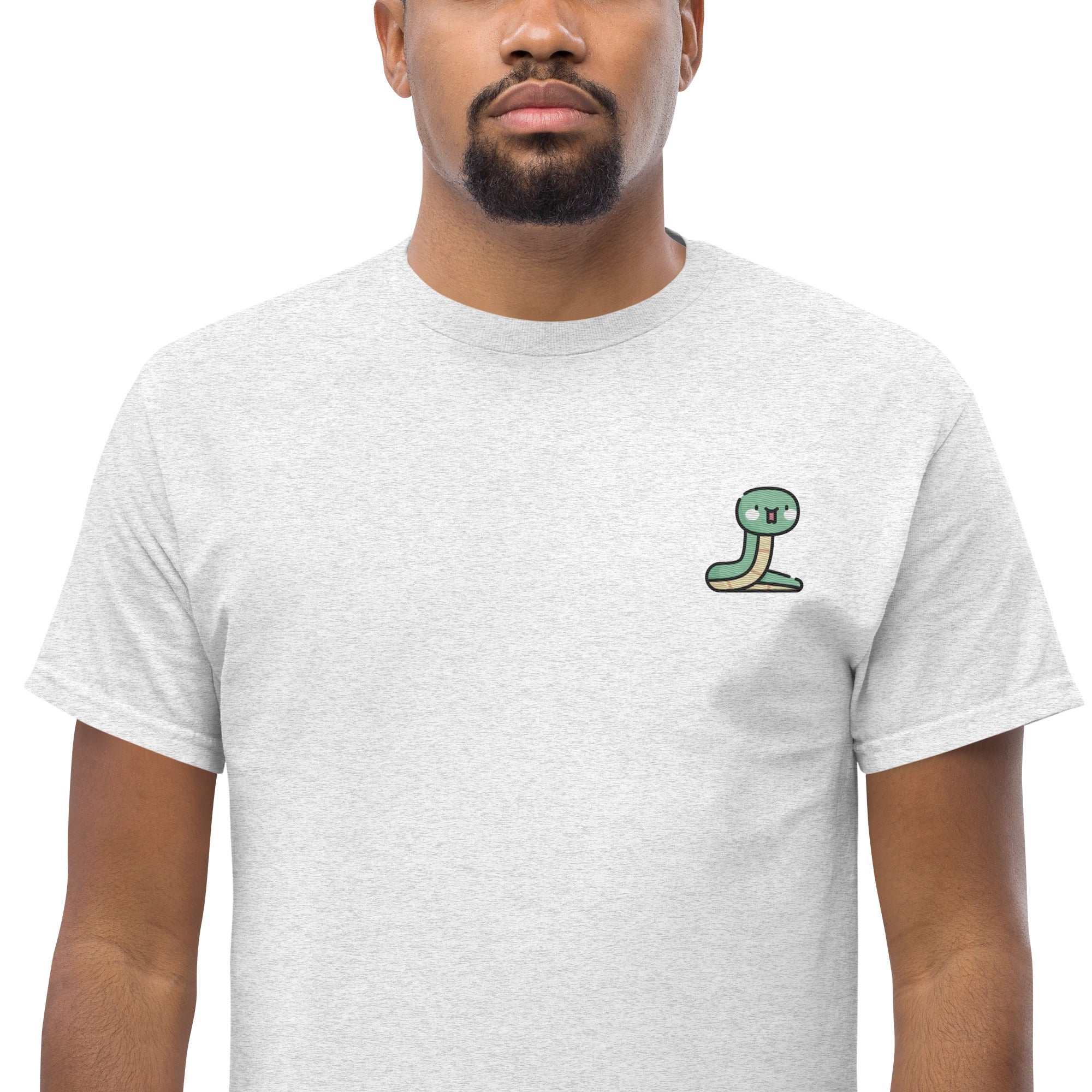 T-Shirt Unisex Ricamata 100% Cotone – Confortevole – Design Serpentino-Biiply