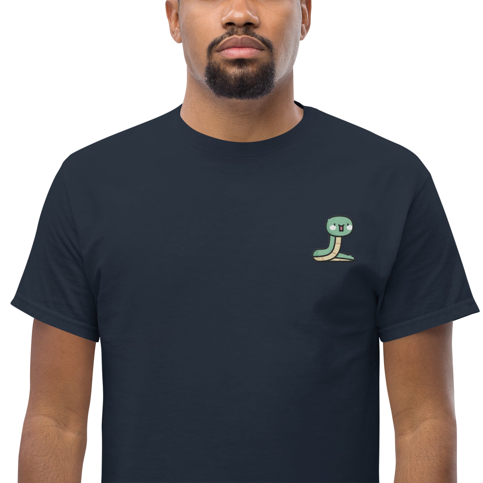 T-Shirt Unisex Ricamata 100% Cotone – Confortevole – Design Serpentino-Biiply