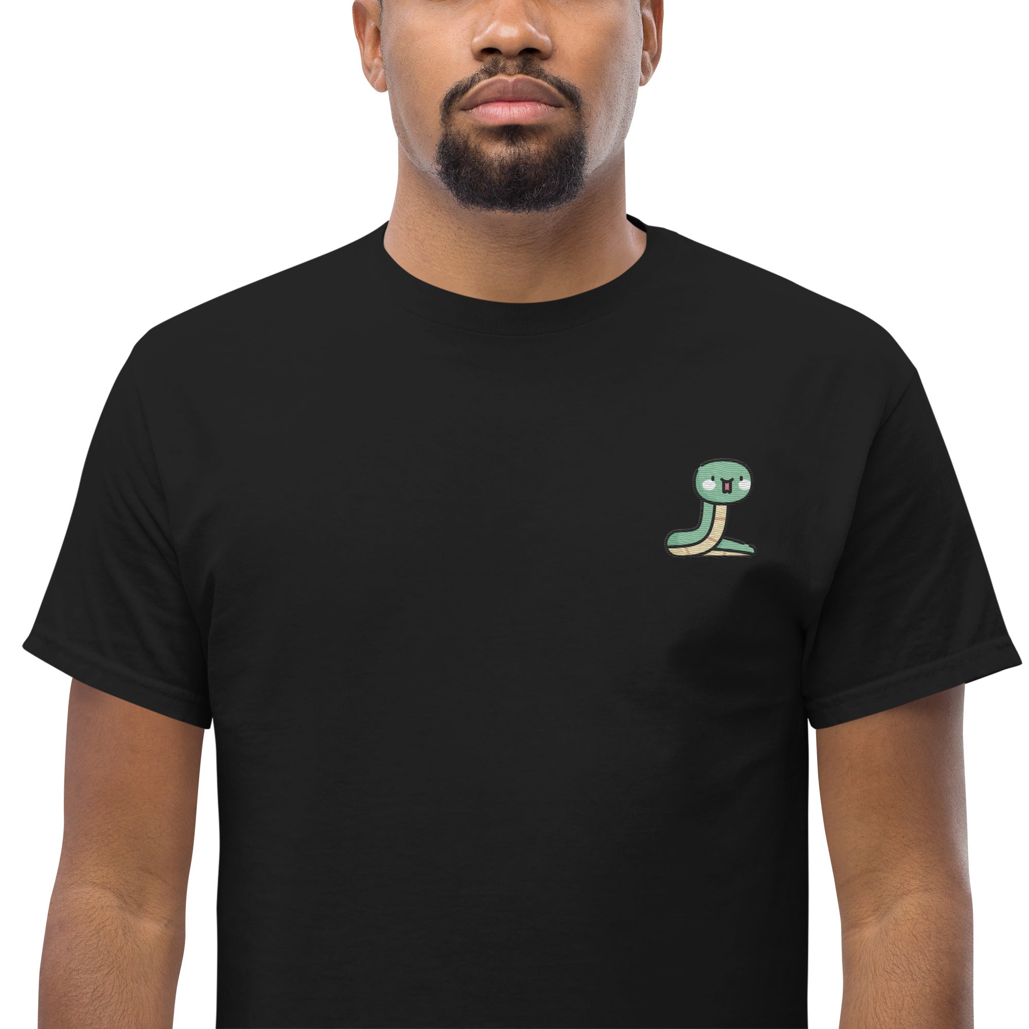 T-Shirt Unisex Ricamata 100% Cotone – Confortevole – Design Serpentino-Biiply