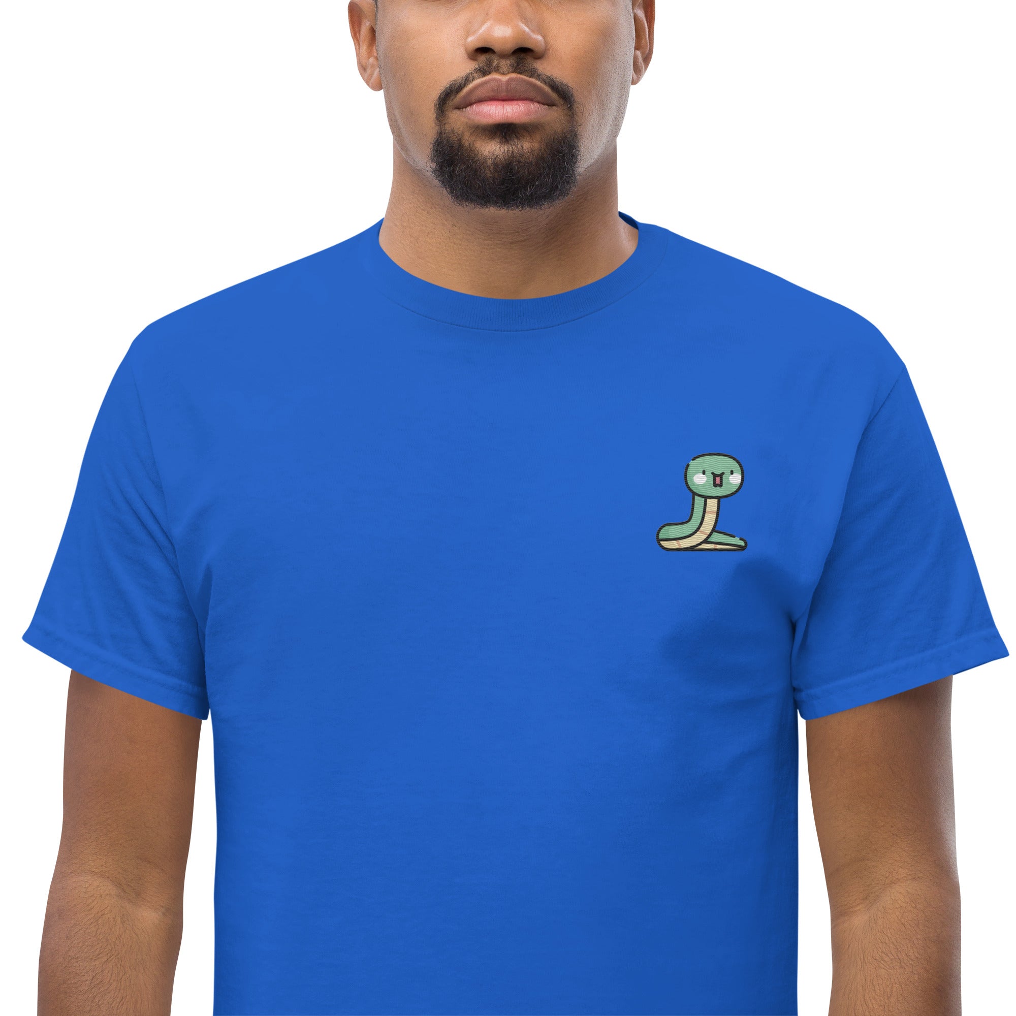 T-Shirt Unisex Ricamata 100% Cotone – Confortevole – Design Serpentino-Biiply