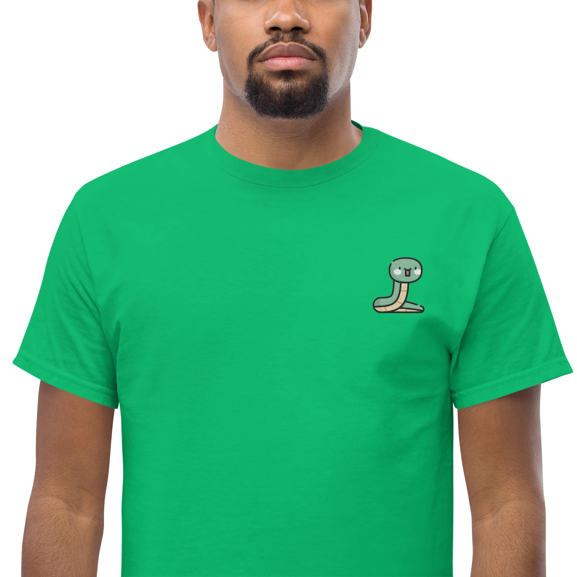 T-Shirt Unisex Ricamata 100% Cotone – Confortevole – Design Serpentino-Biiply