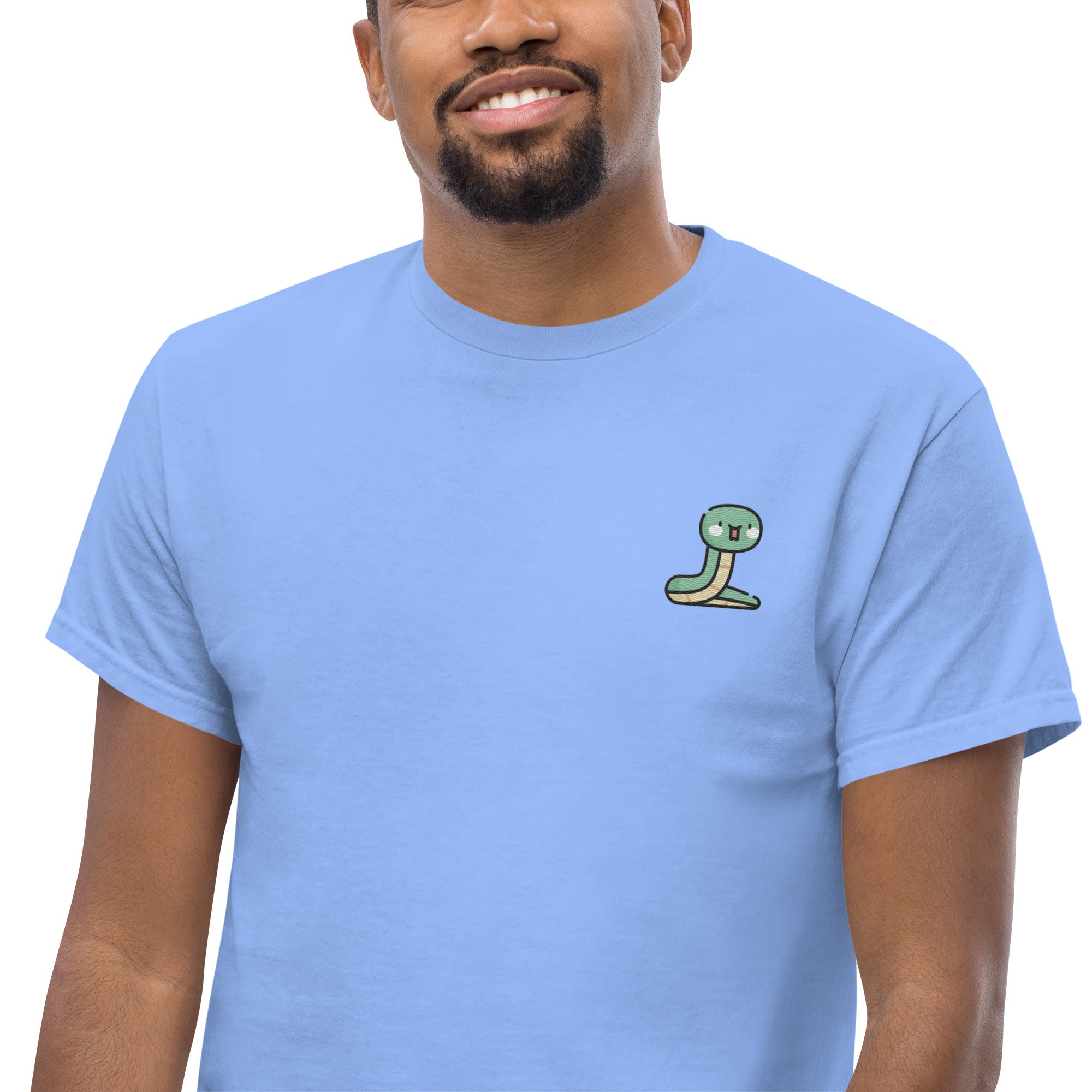 T-Shirt Unisex Ricamata 100% Cotone – Confortevole – Design Serpentino-Biiply