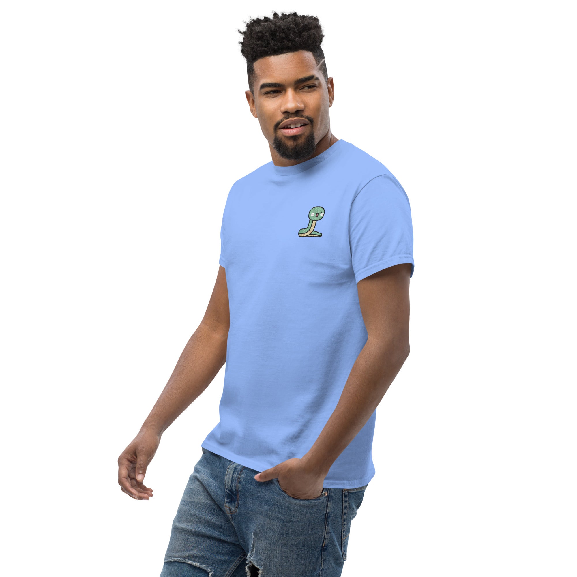 T-Shirt Unisex Ricamata 100% Cotone – Confortevole – Design Serpentino-Biiply