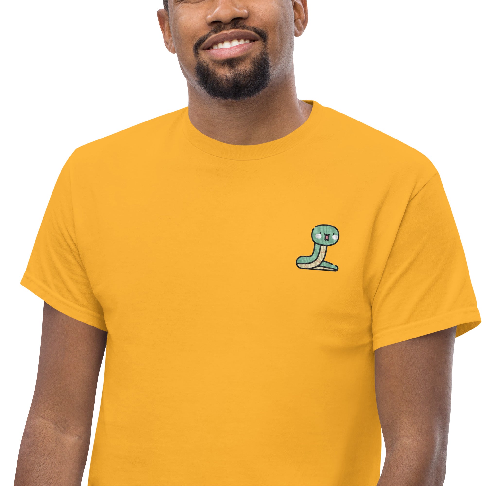 T-Shirt Unisex Ricamata 100% Cotone – Confortevole – Design Serpentino-Biiply