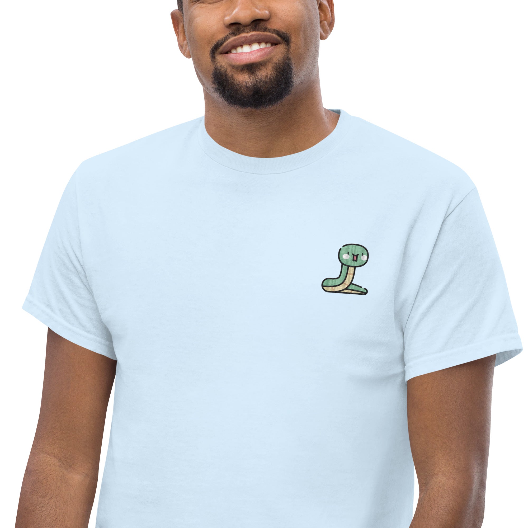T-Shirt Unisex Ricamata 100% Cotone – Confortevole – Design Serpentino-Biiply