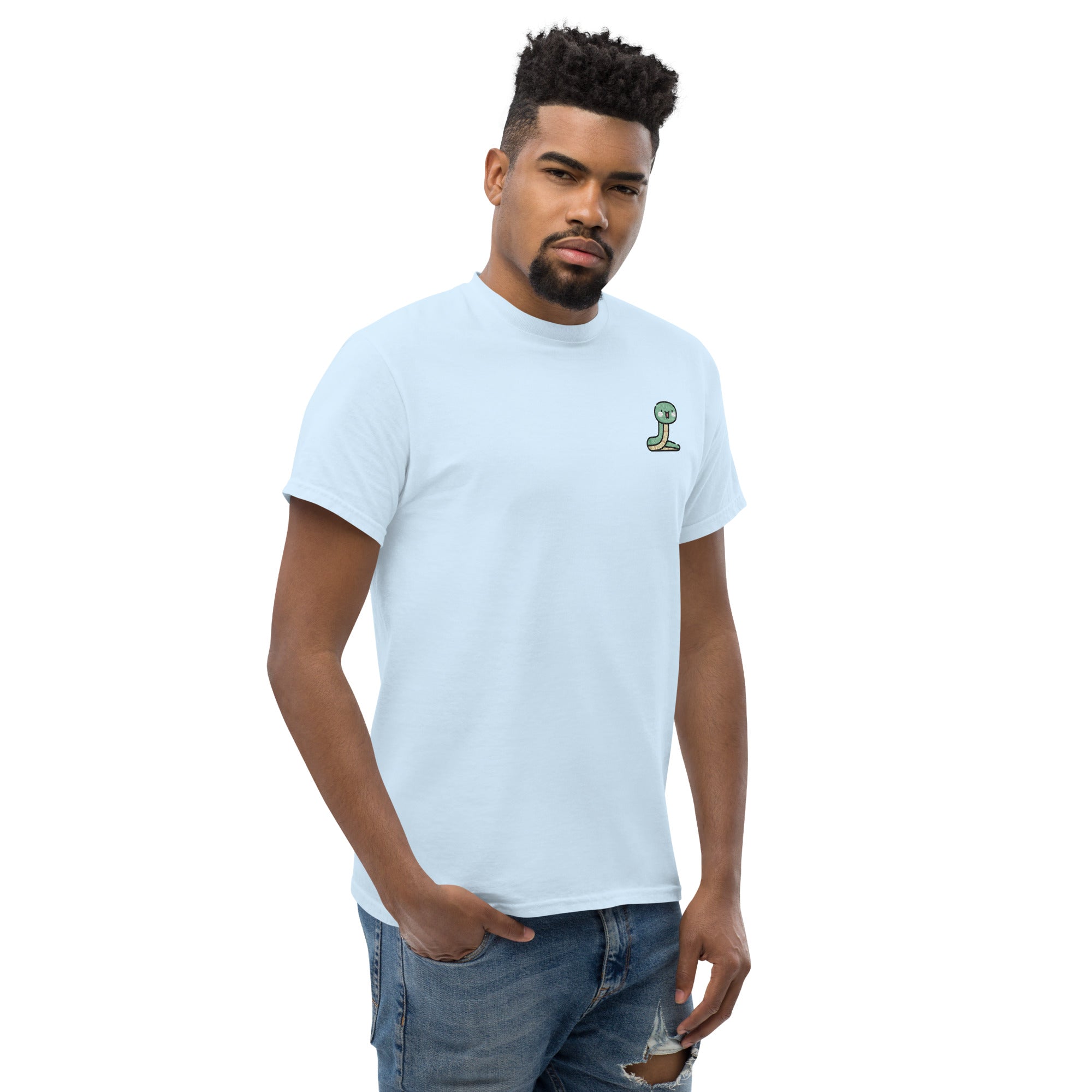 T-Shirt Unisex Ricamata 100% Cotone – Confortevole – Design Serpentino-Biiply