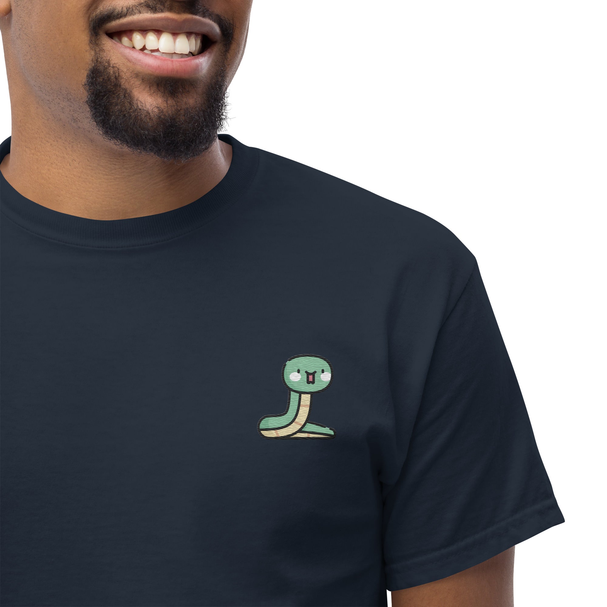T-Shirt Unisex Ricamata 100% Cotone – Confortevole – Design Serpentino-Biiply