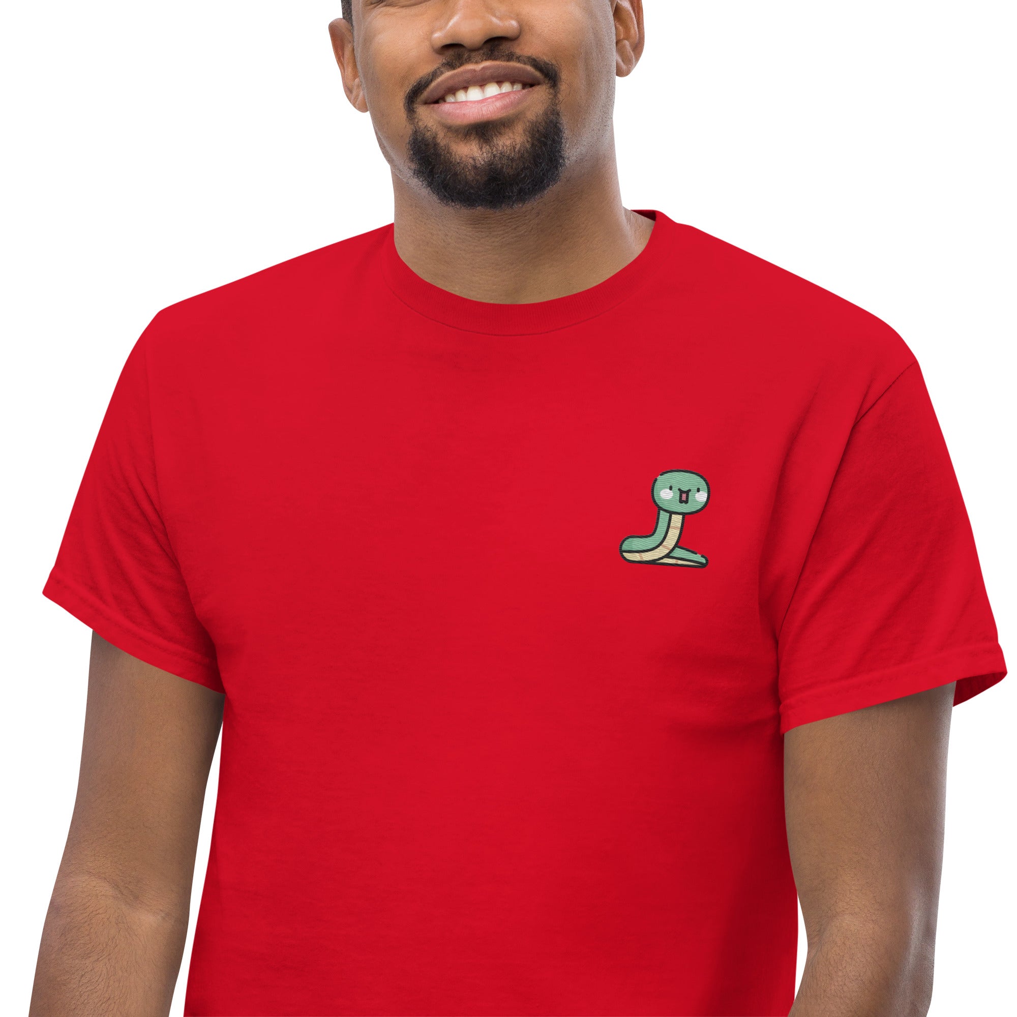 T-Shirt Unisex Ricamata 100% Cotone – Confortevole – Design Serpentino-Biiply