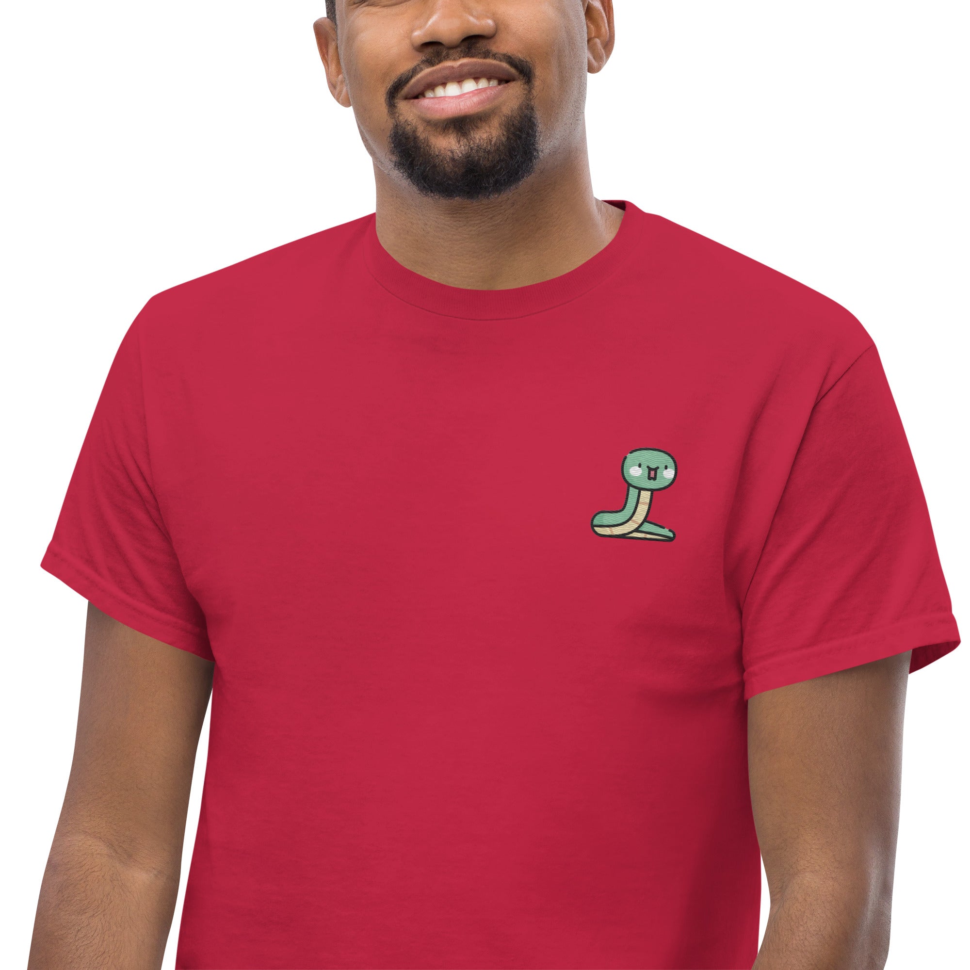 T-Shirt Unisex Ricamata 100% Cotone – Confortevole – Design Serpentino-Biiply