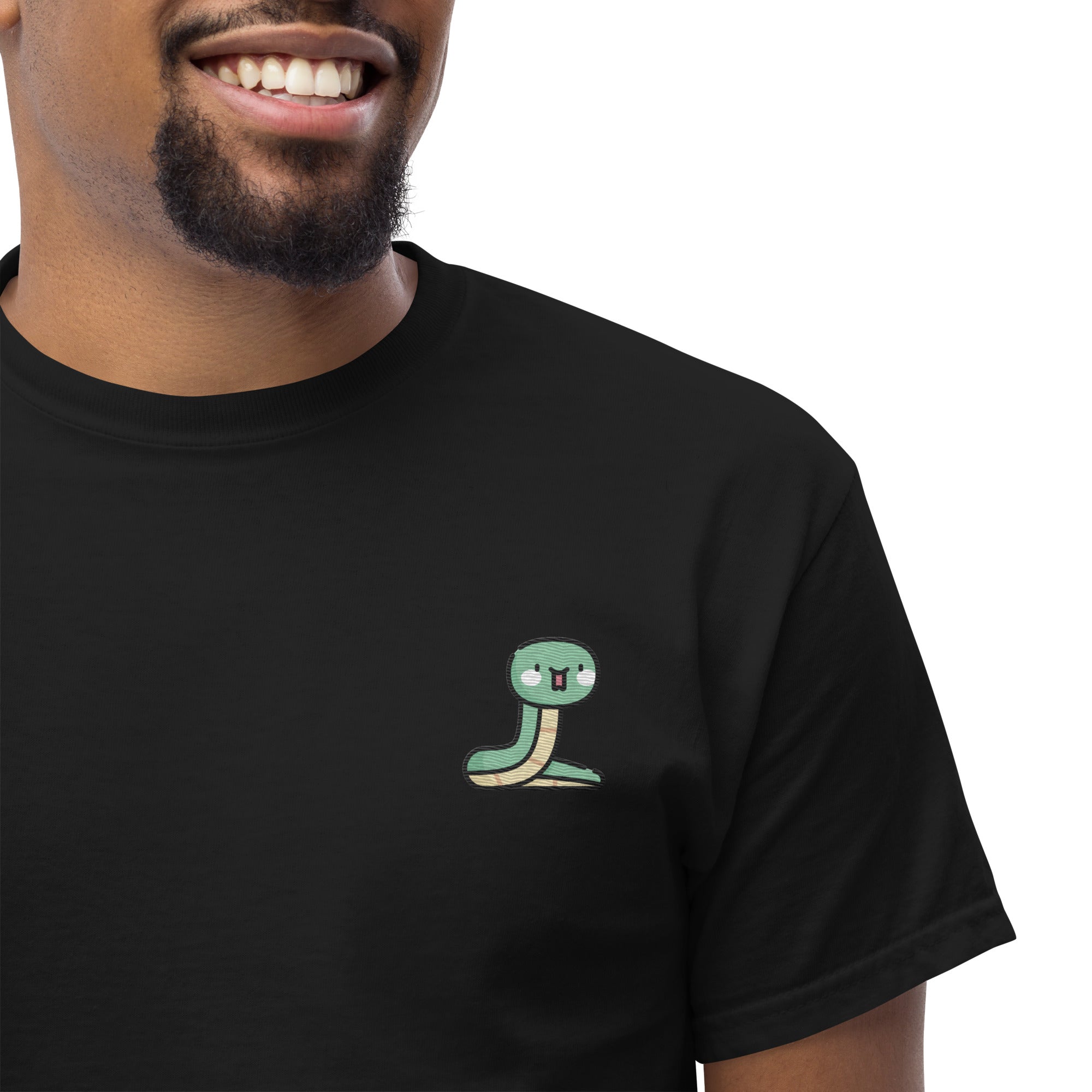 T-Shirt Unisex Ricamata 100% Cotone – Confortevole – Design Serpentino-Biiply