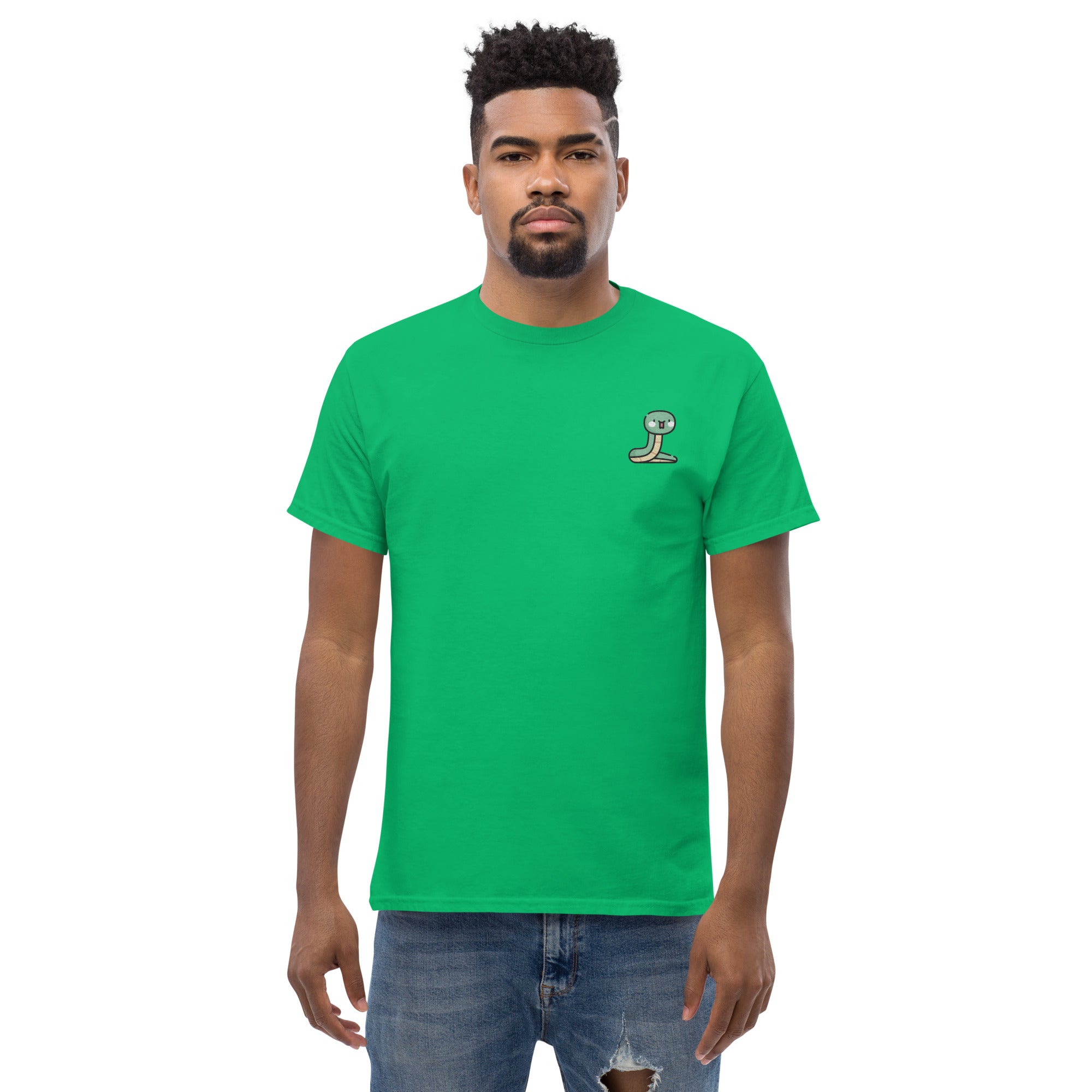 T-Shirt Unisex Ricamata 100% Cotone – Confortevole – Design Serpentino-Biiply
