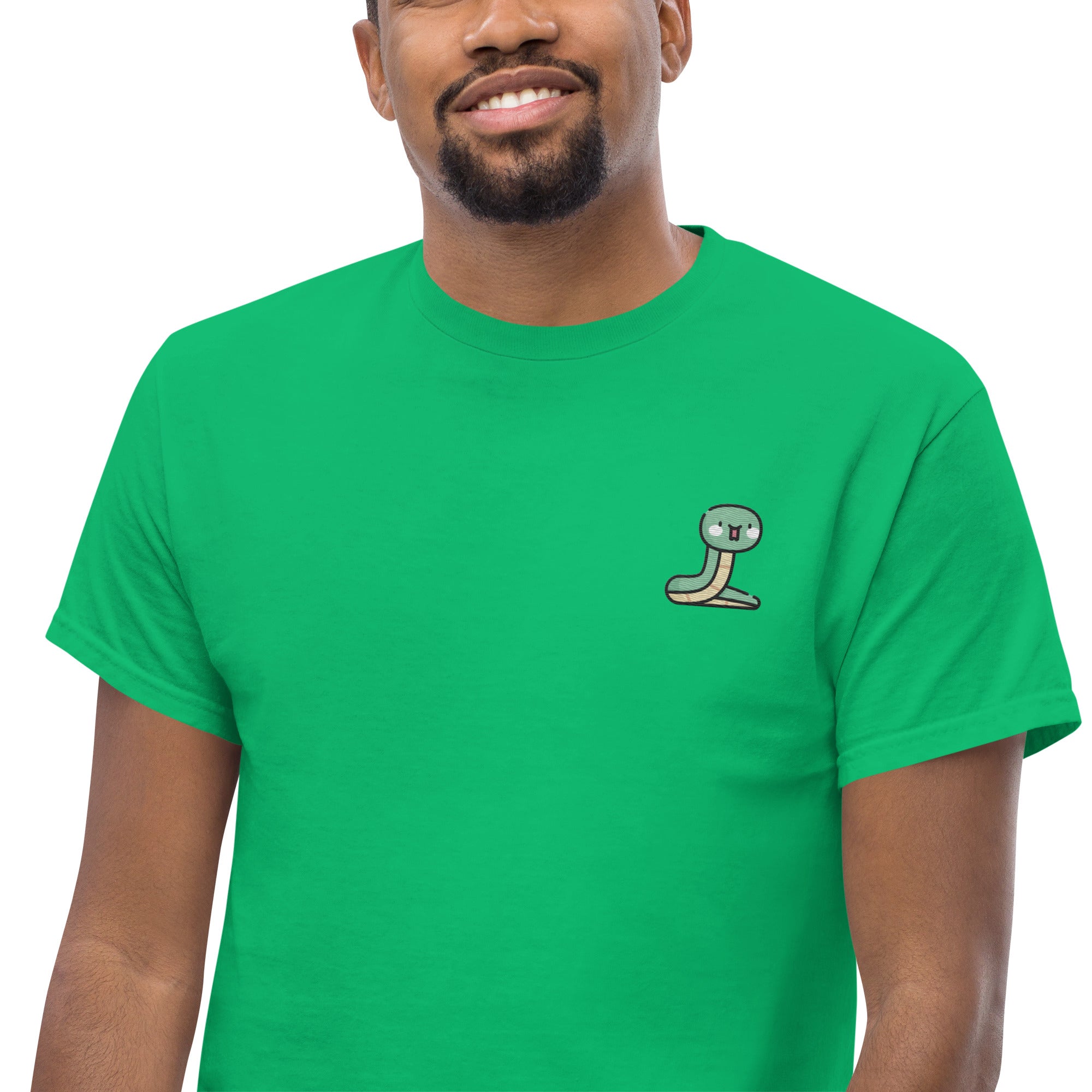 T-Shirt Unisex Ricamata 100% Cotone – Confortevole – Design Serpentino-Biiply
