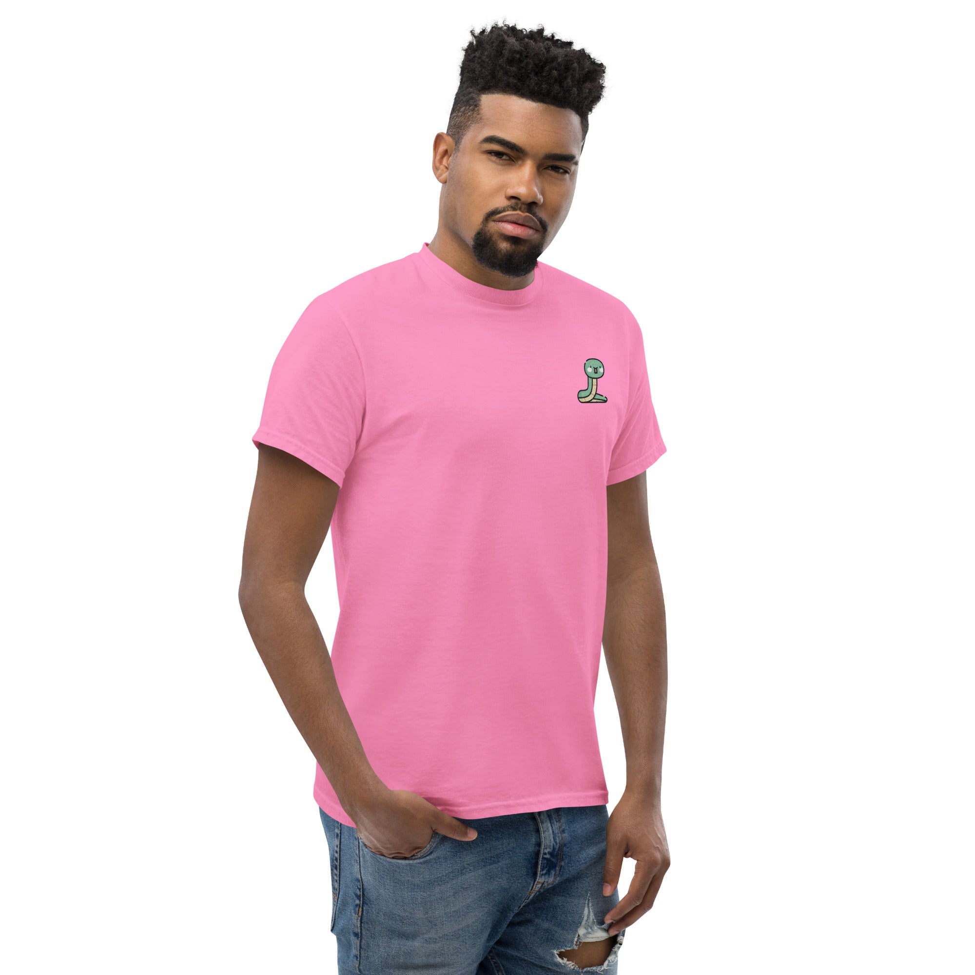 T-Shirt Unisex Ricamata 100% Cotone – Confortevole – Design Serpentino-Biiply