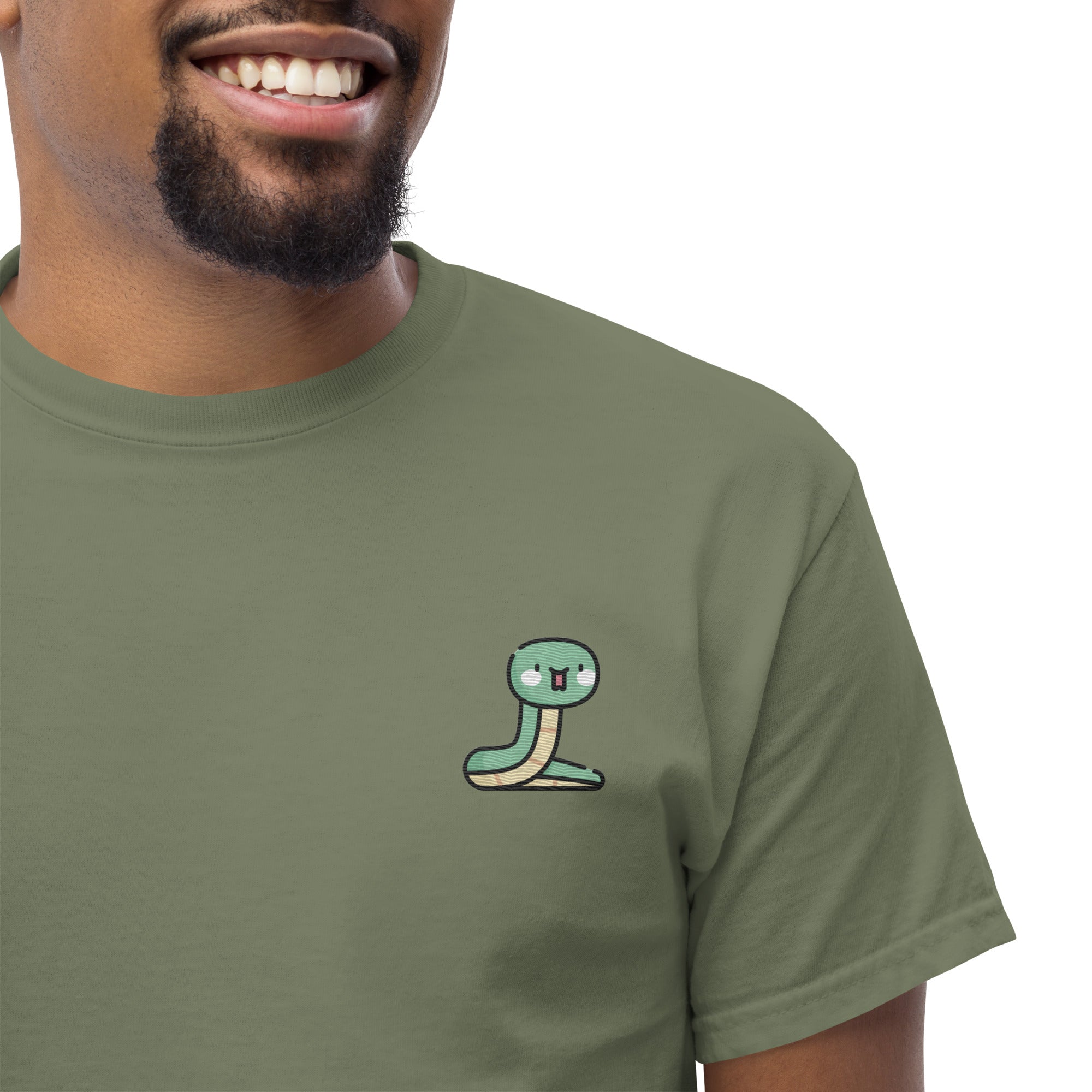 T-Shirt Unisex Ricamata 100% Cotone – Confortevole – Design Serpentino-Biiply