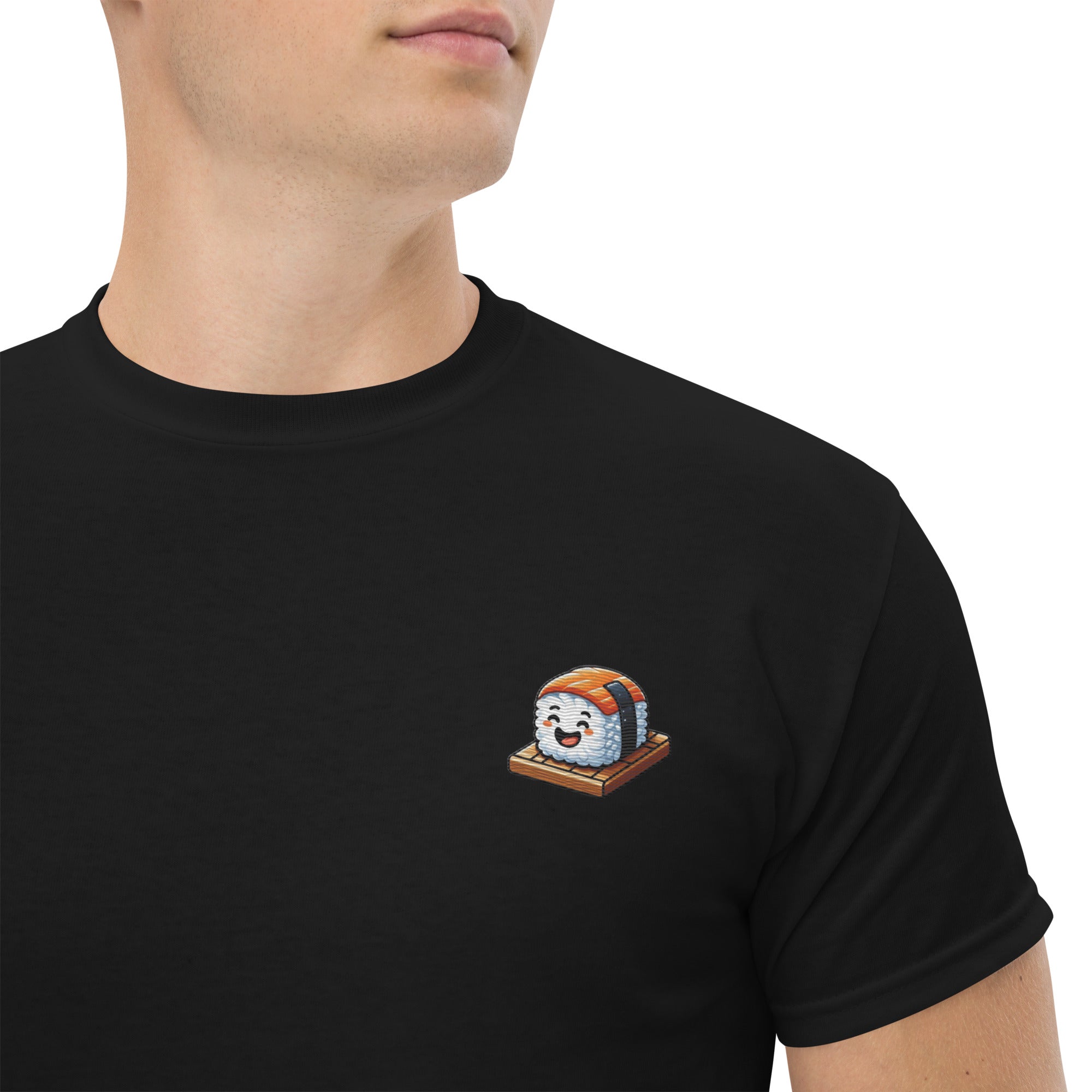 T-Shirt Unisex Ricamata 100% Cotone – Confortevole – Design Sushi Logo-Biiply